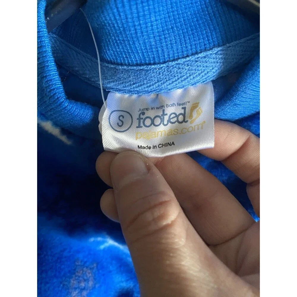 Footed Pajamas Blue Snowflake Fleece One Piece Sleeper Size S 2T